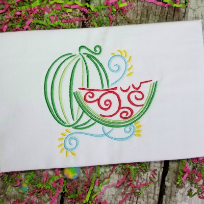 swirly watermelon emb design